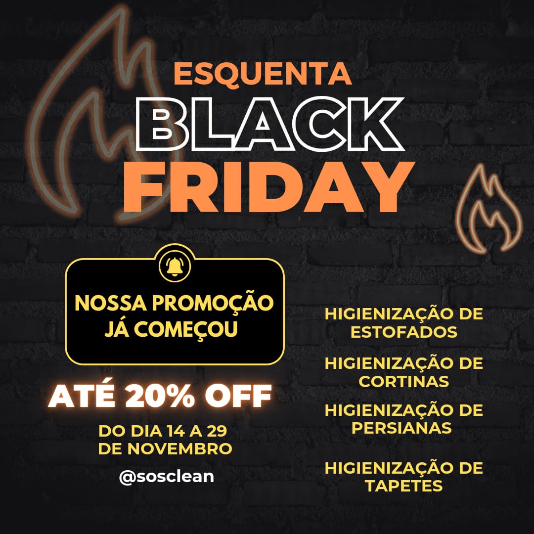 Esquenta Black Friday - Até 20% off do dia 14 a 29 de novembro de 2024.